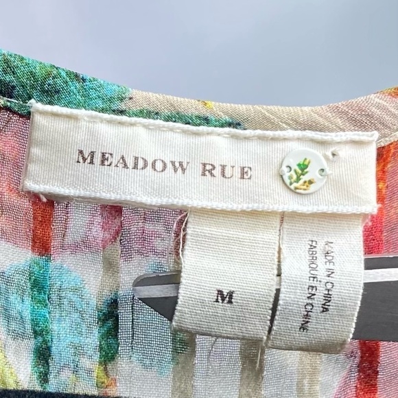 Meadow Rue Anthropologie Sheer Floral Top - Picture 6 of 7